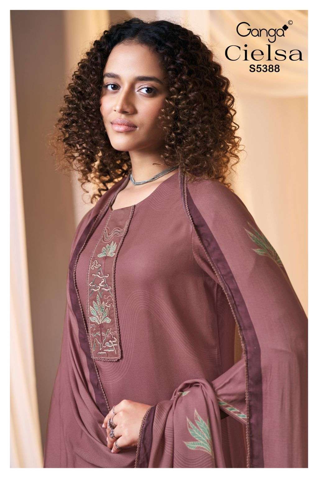 Ganga Cielsa 5388 Wool Pashmina Embroidered Salwar Kameez Wholesale Catalogue