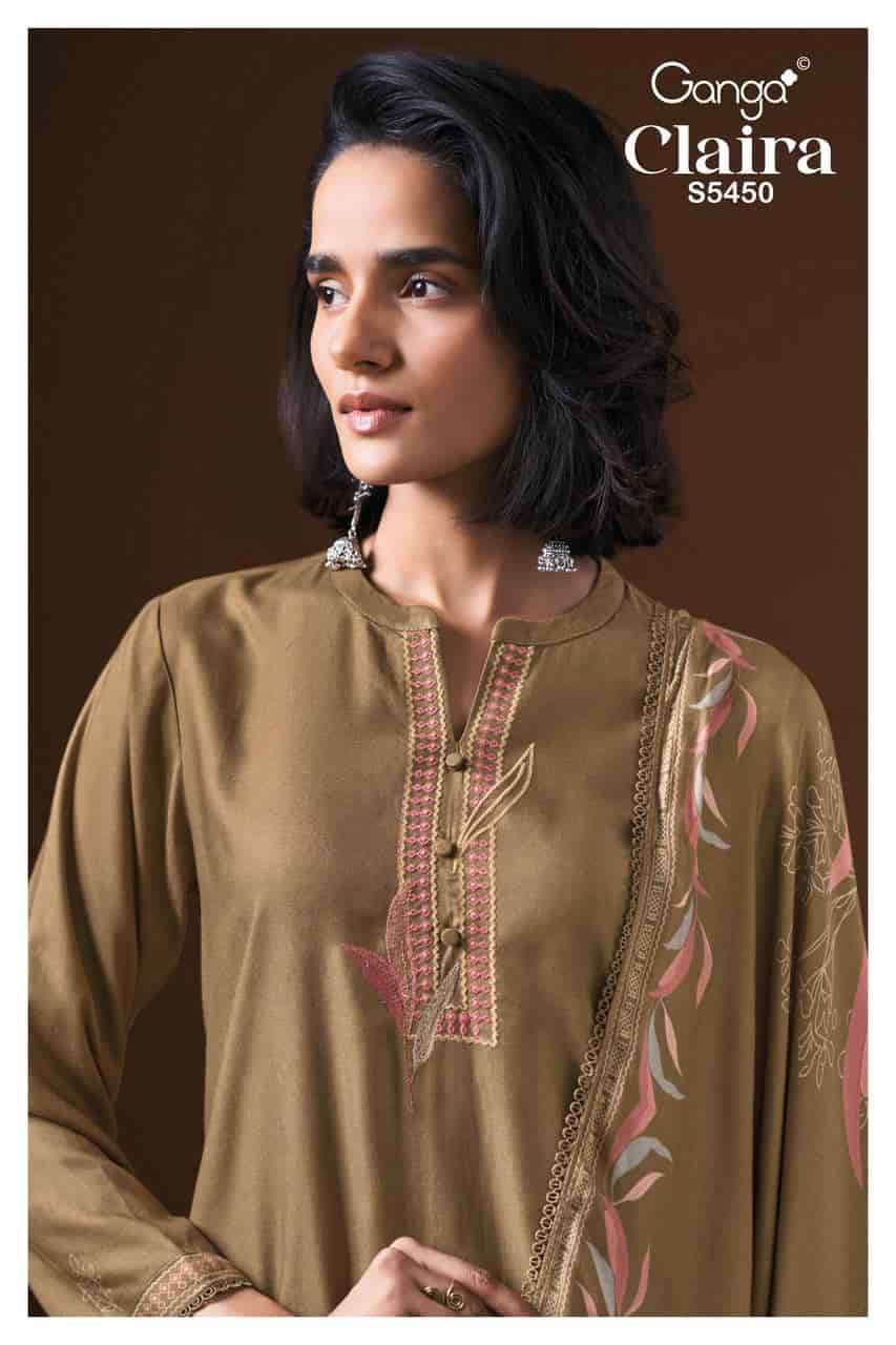 Ganga Claira 5450 Premium Wool Pahsmina Wholesale Salwar Kameez Catalogue