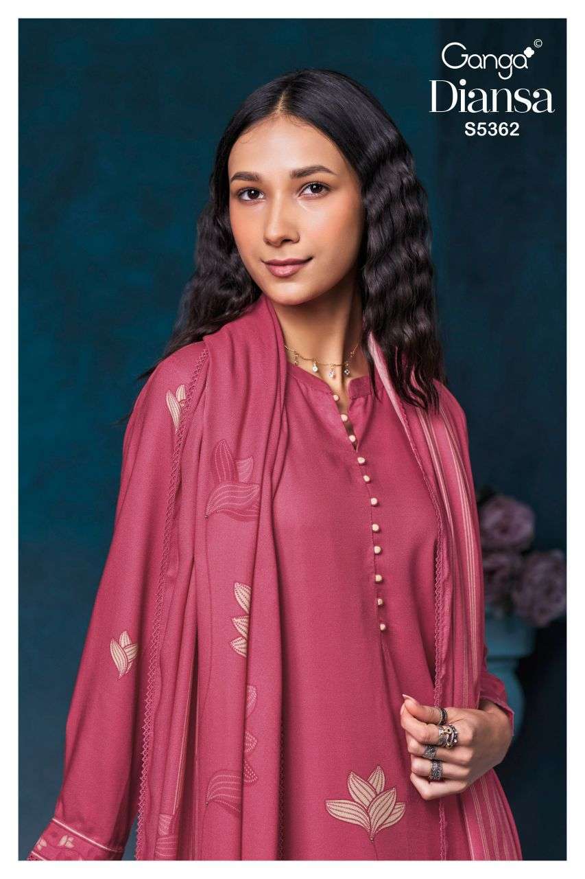 Ganga diansa 5362 wool pashmina printed salwar kameez wholesale price