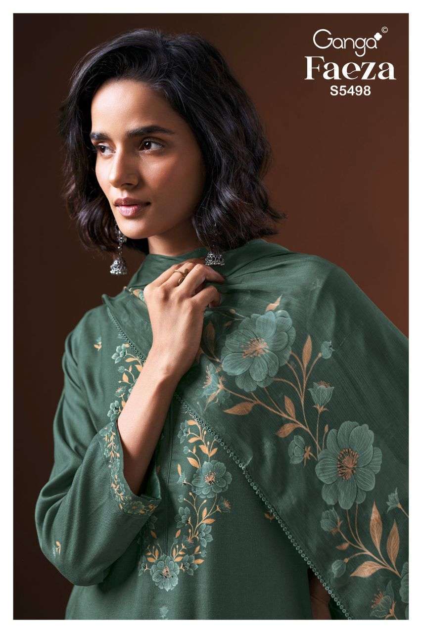 ganga faeza 5498 wool pashmina salwar kameez wholeslae price in Surat
