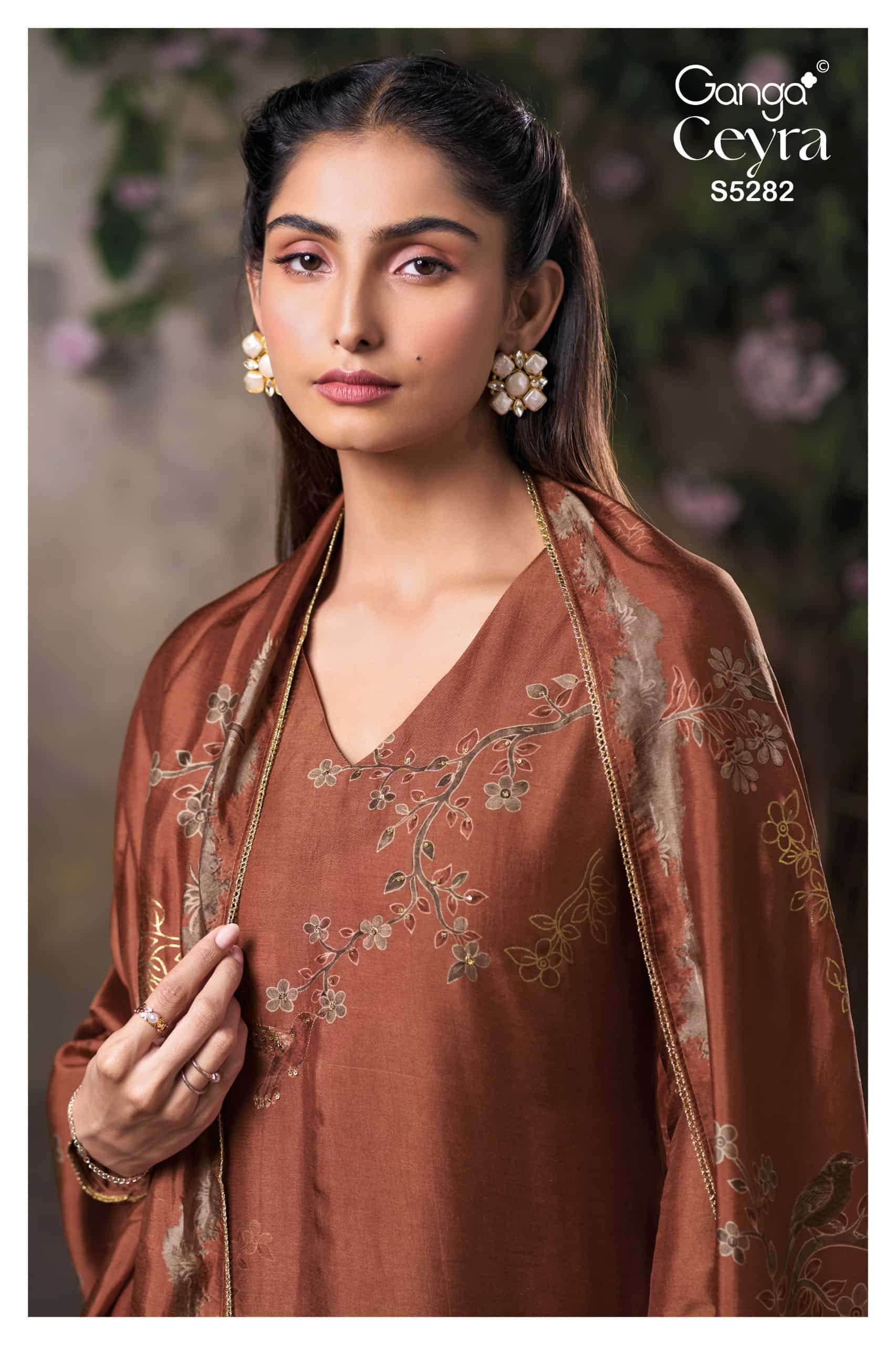 Ganga Fashion Ceyra 5282 Pure Bemberg Silk Wholesale Catalogue