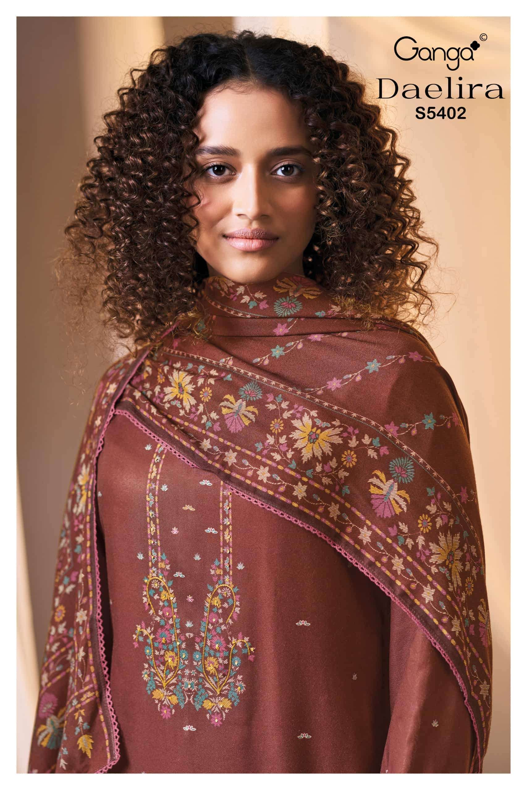 Ganga Fashion Daelira 5402 Winter Collection Ladies Suit Catalog Dealer In Surat