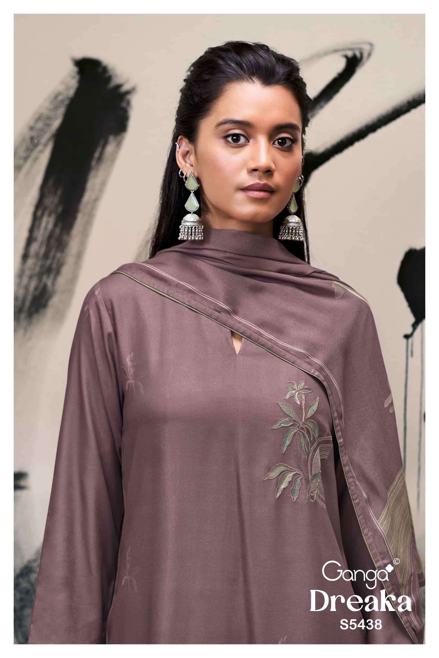 Ganga fashion dreaka 5438 exclusive winter wear ladies suit wholesaler