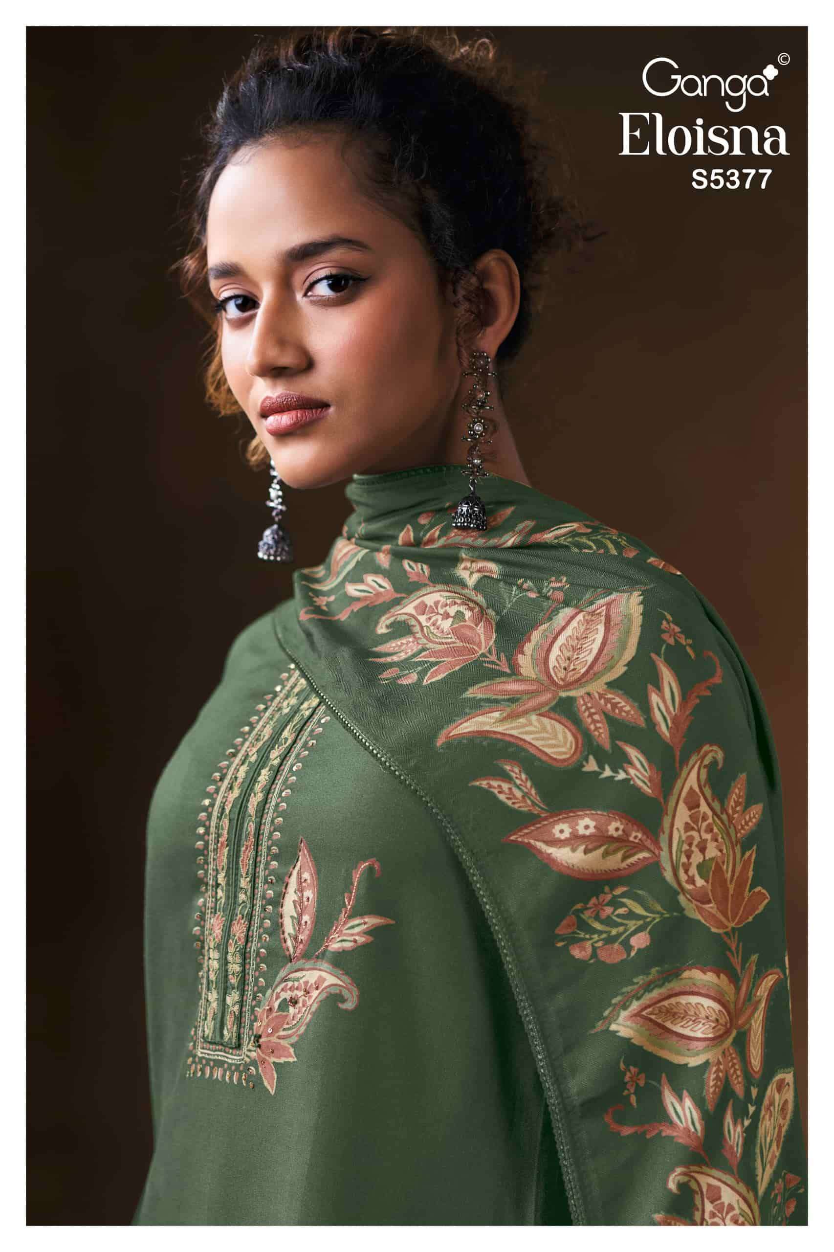 Ganga Fashion Eloisna 5377 Premium Pashmina Dress Wholesaler
