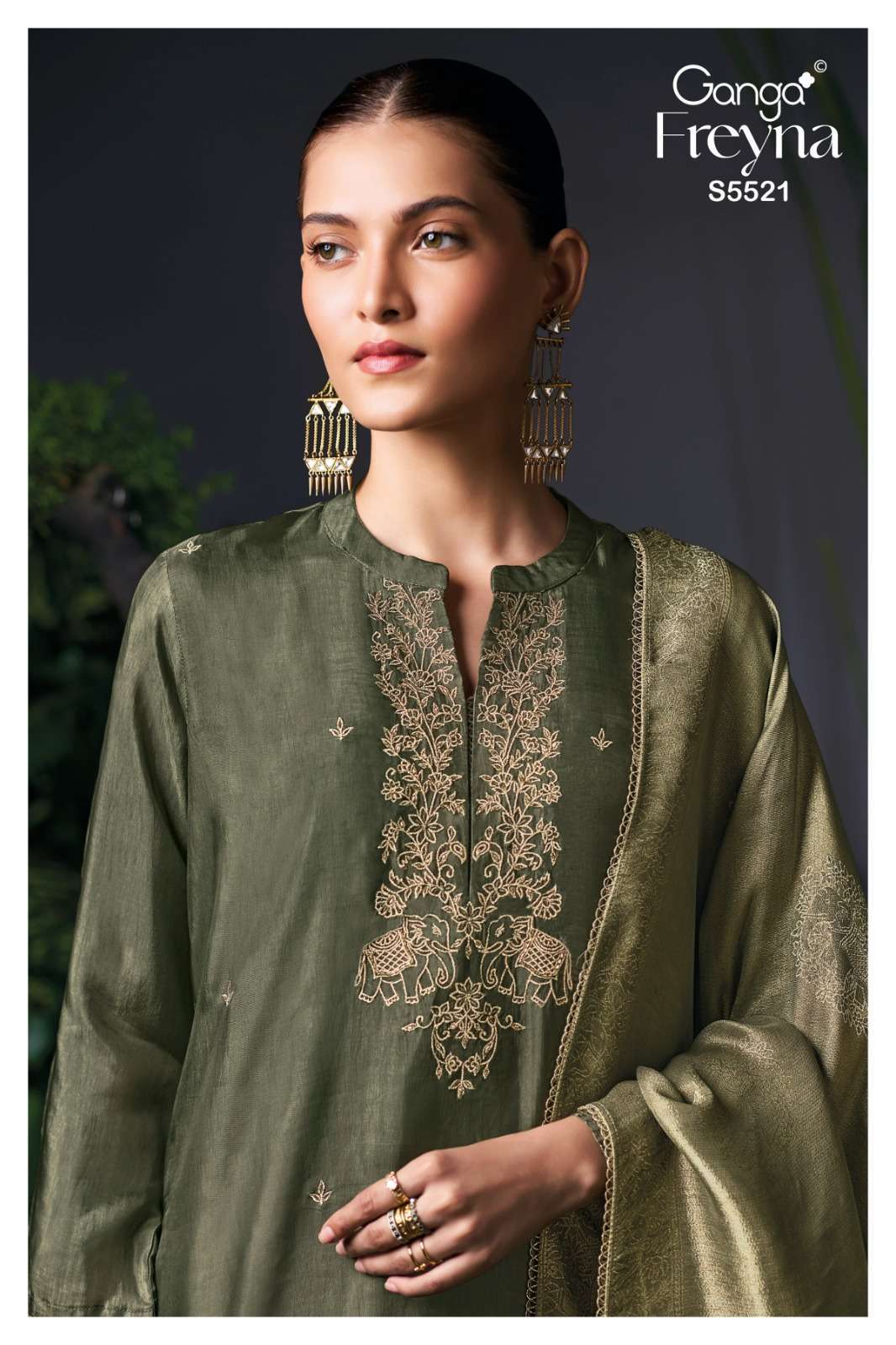 Ganga Fashion Freyna 5521 Pure Bemberg Silk Latest Suits Dealer