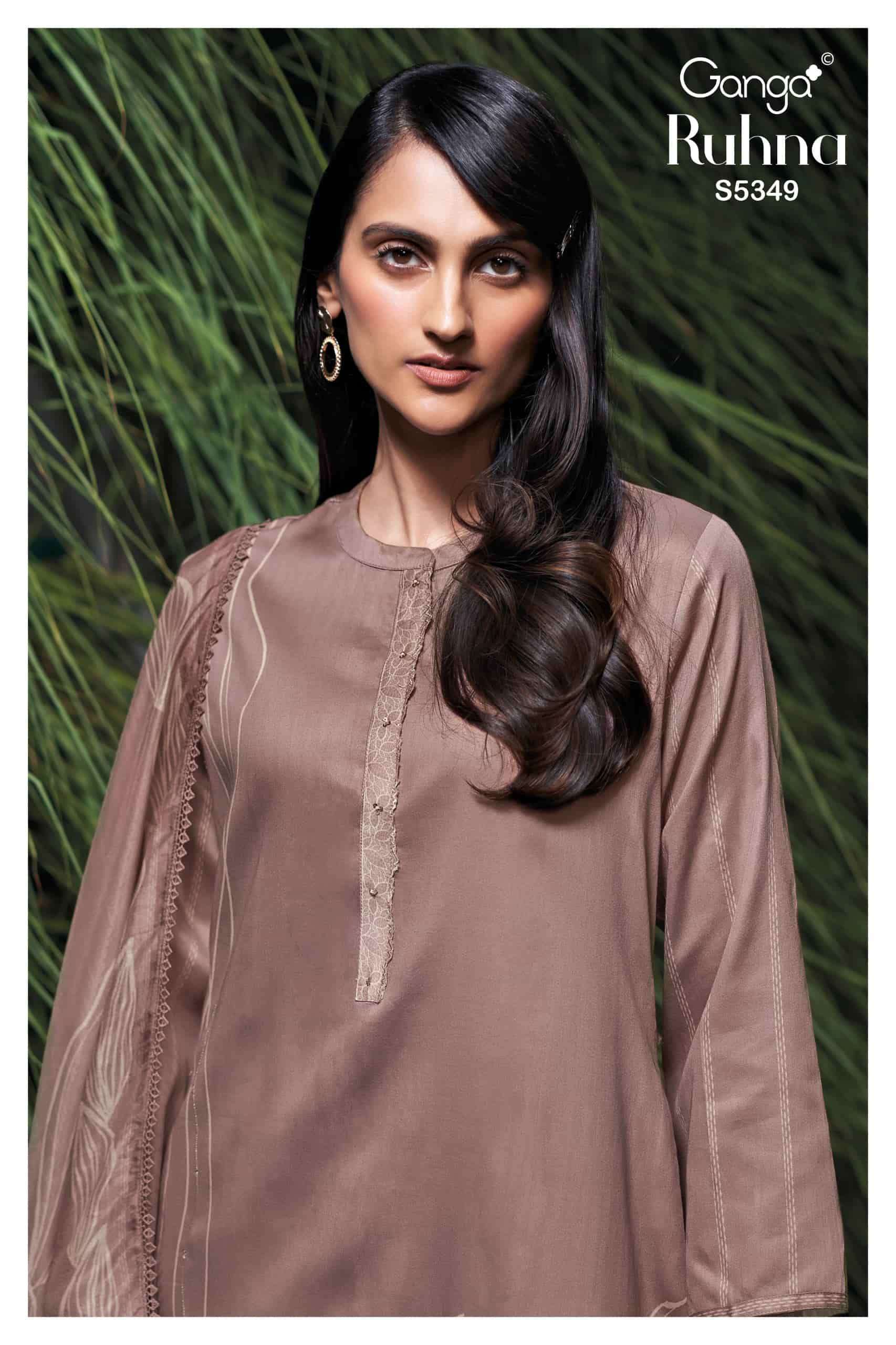 Ganga Fashion Ruhna 5349 Premium Wool Pashmina Suit best rate dealer