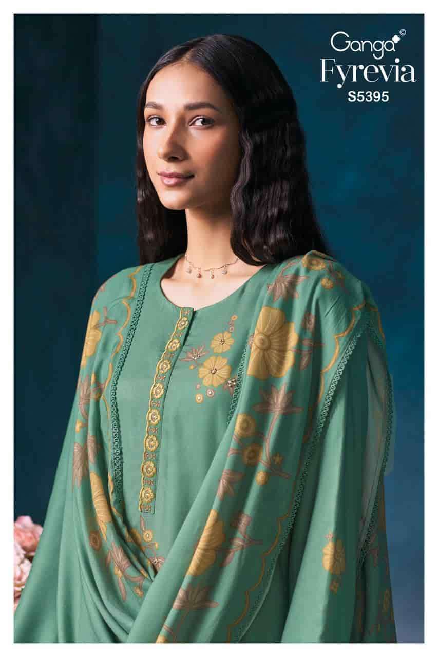Ganga Fyrevia 5395 Premium Wool Pashmina Wholesale Salwar Catalogue