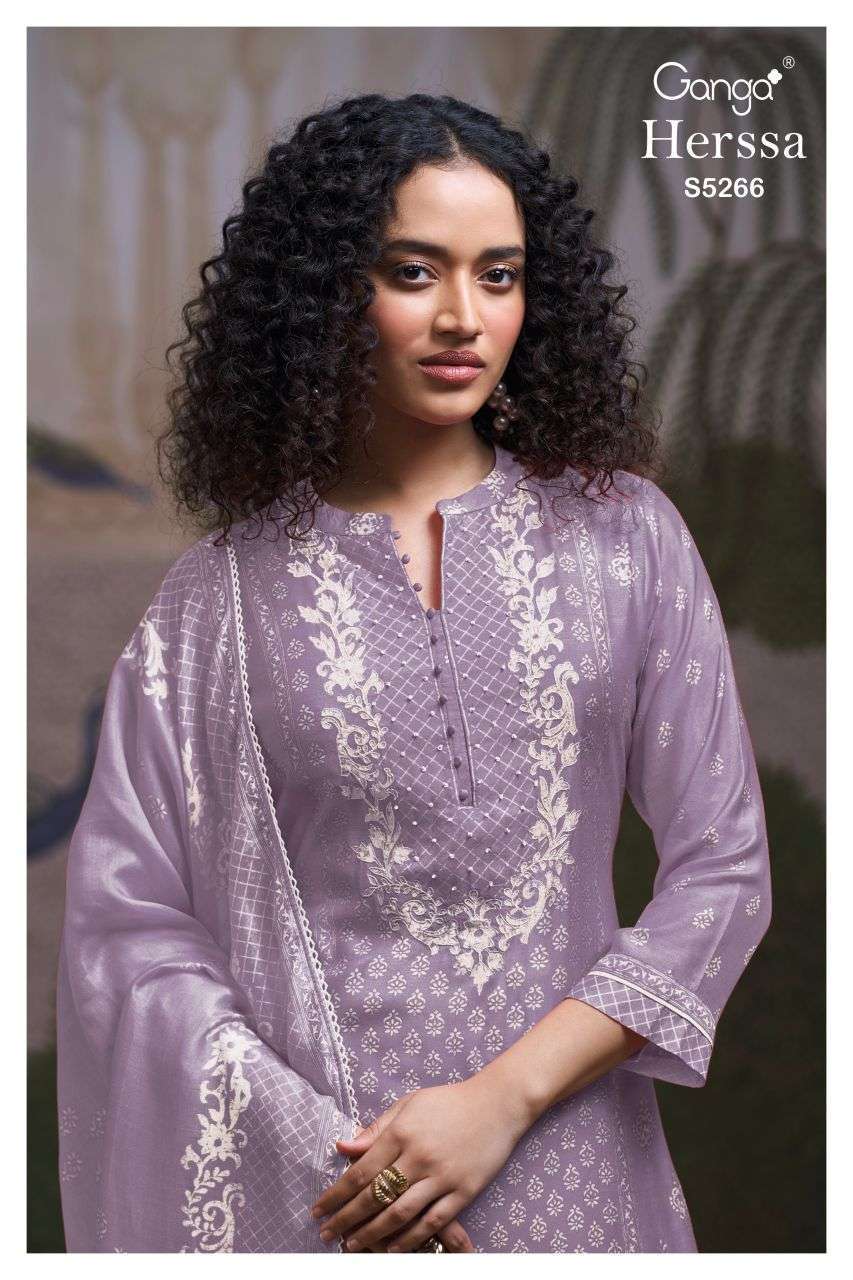 Ganga Herssa 5266 Wool Pashmina With Handwork Salwar Kameez Wholesale Catalogue