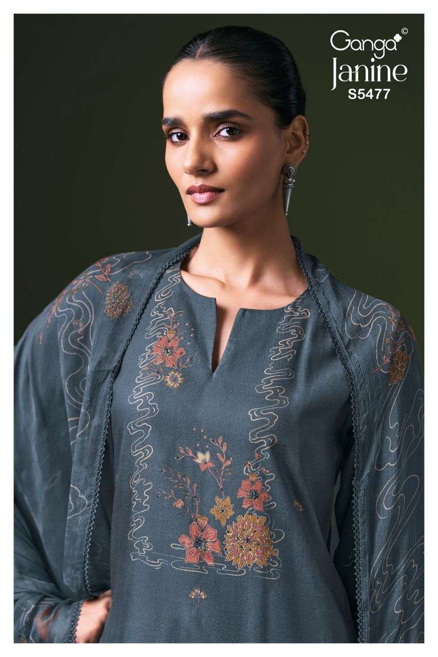 Ganga Janine 5477 Pashmina With Fancy Printed Salwar Kameez Wholesale Price Dealer