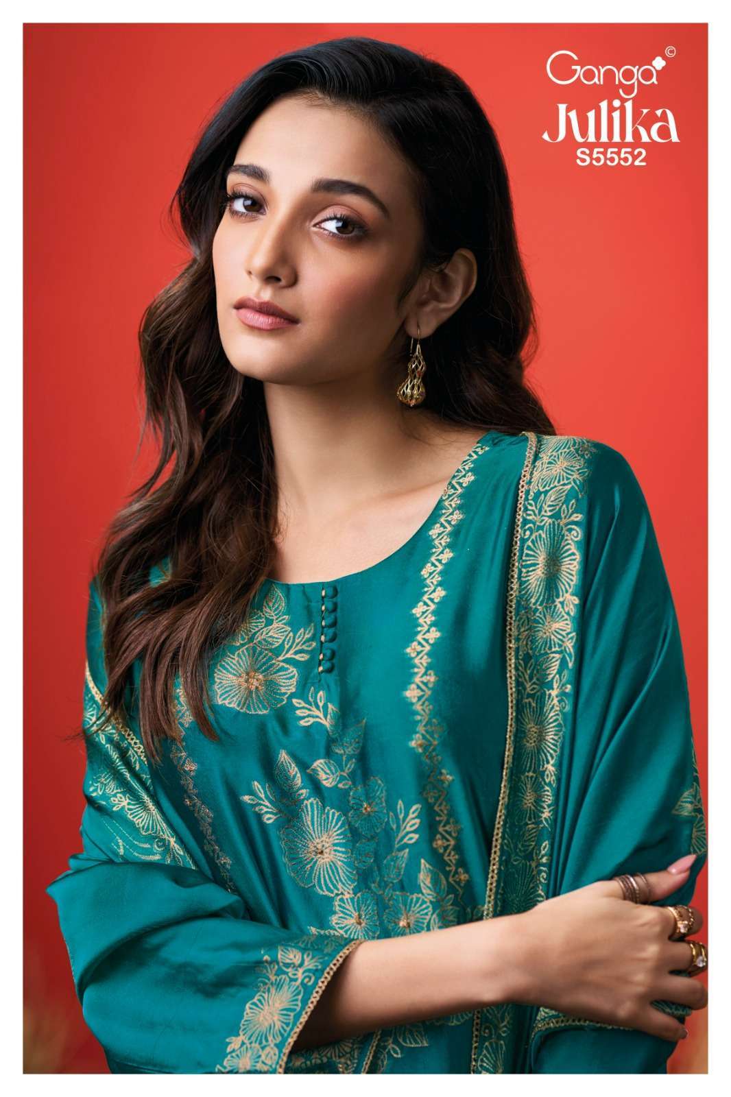 ganga julika 5552 viscose woven silk jacquard salwar kameez Exporters