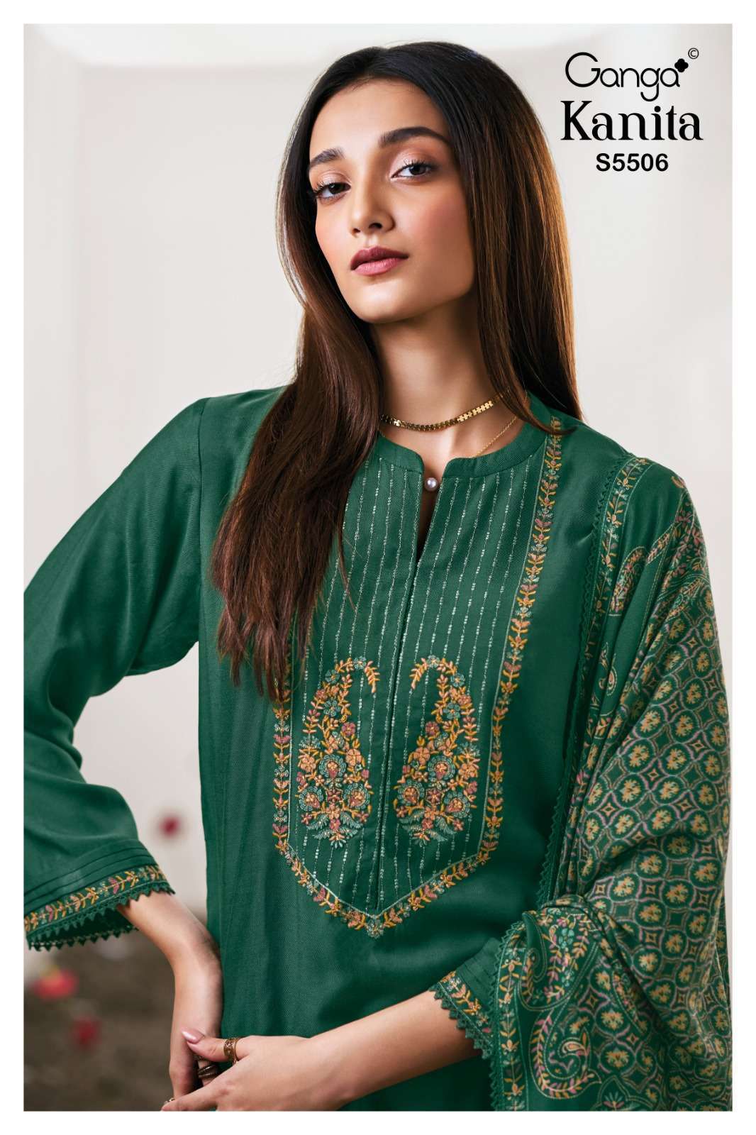 Ganga Kanita 5506 bemberg silk with work designer salwar kameez wholesale Collection