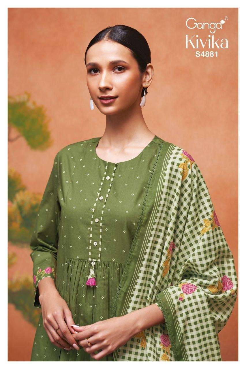 Ganga Kivika 4881 Cotton With Handwork Salwar Kameez Catalogue
