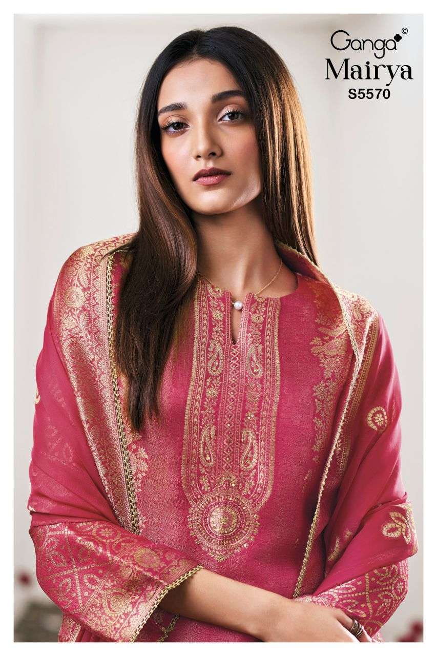 Ganga Mairya 5570 Bemberg Silk Jacquard Fancy Salwar Kameez Catalogue