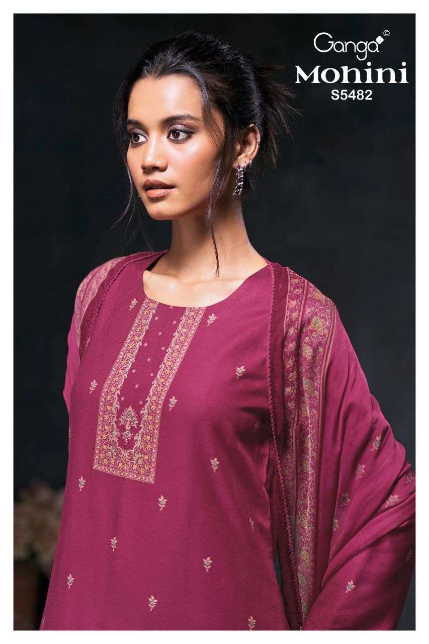 ganga mohini 5482 wool pashmina printed salwar kameez wholesaler In surat