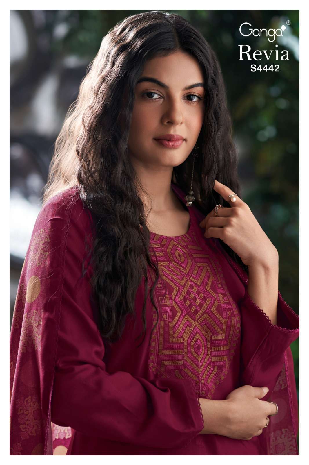 Ganga Revia 4442 Cotton Satin Fancy Wholesale Salwar Kameez Catalogue