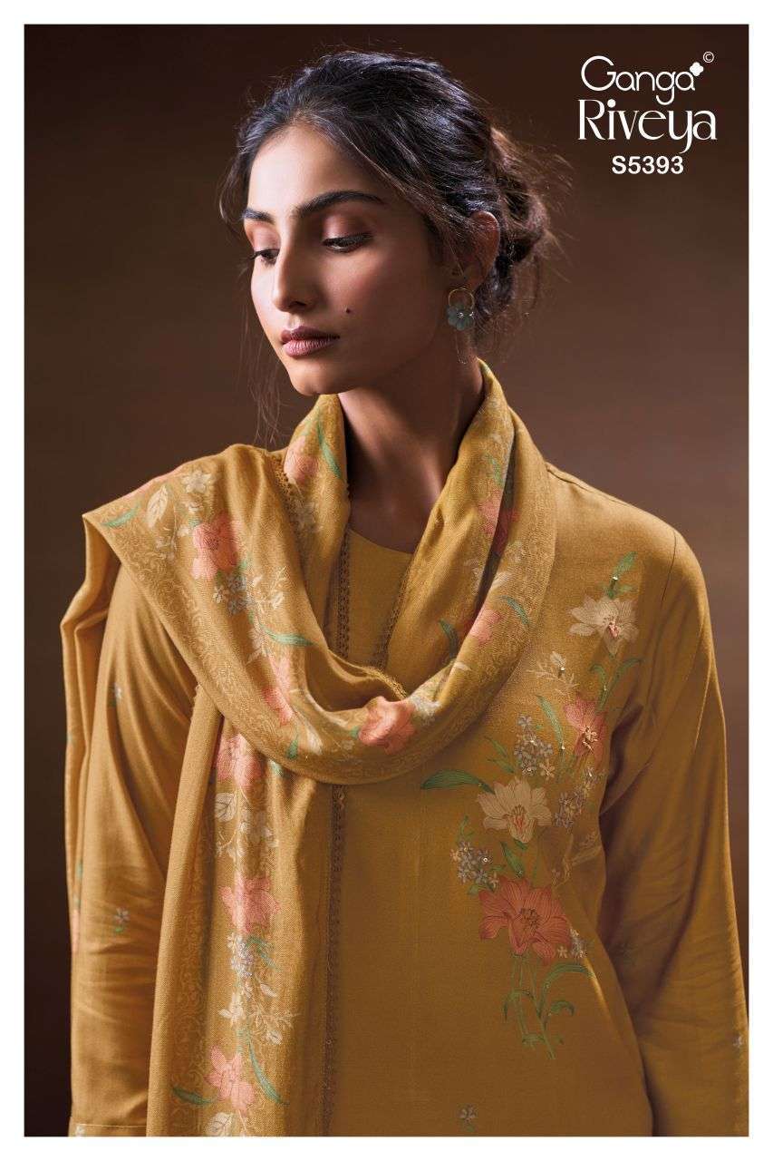 Ganga Riveya 5393 Wool Pashmina Winter Wear Wholesale Catalogue