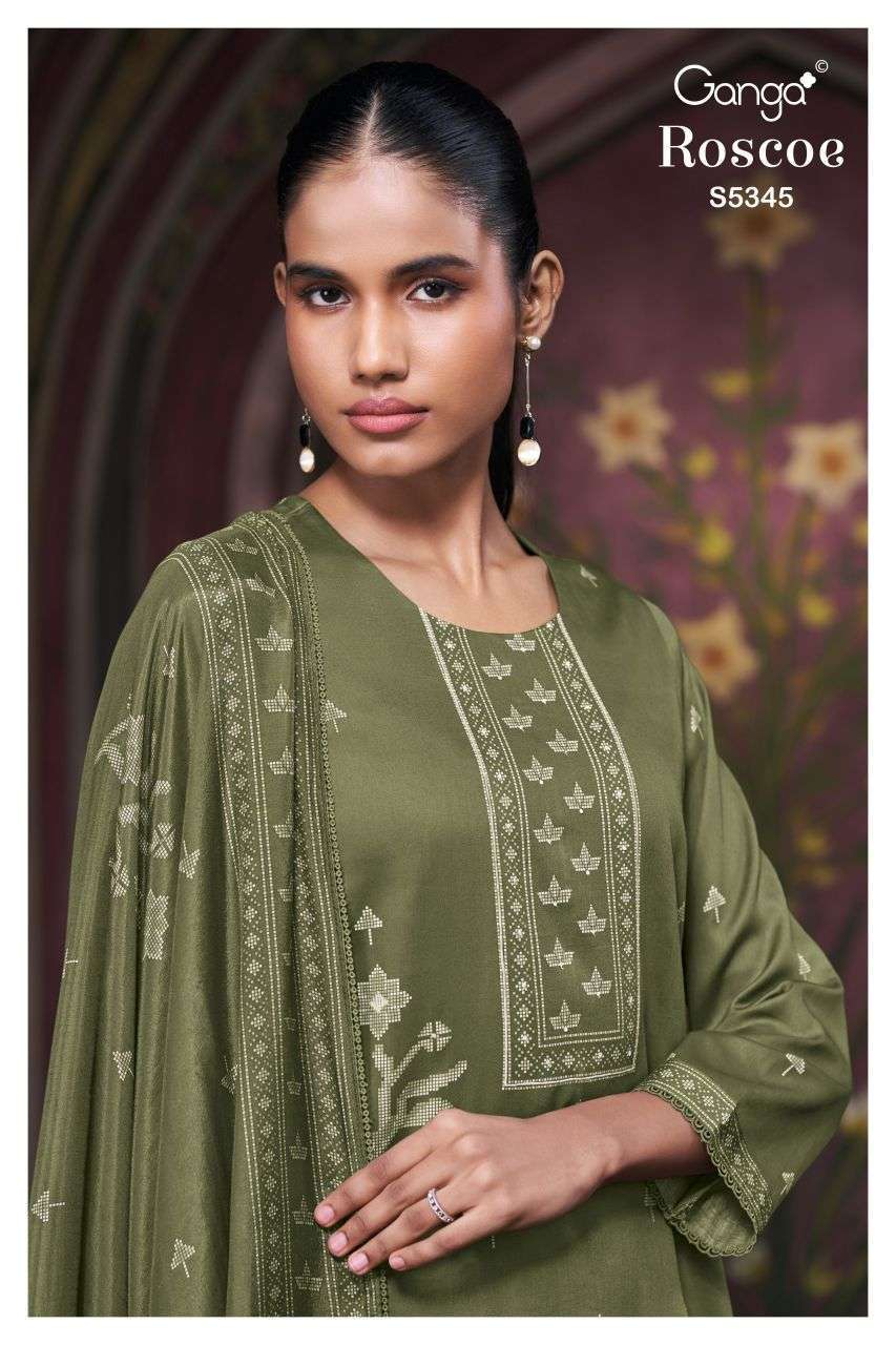 Ganga Roscoe 5345 Wool Pashmina With Hand Embroidered Wholesale Catalogue