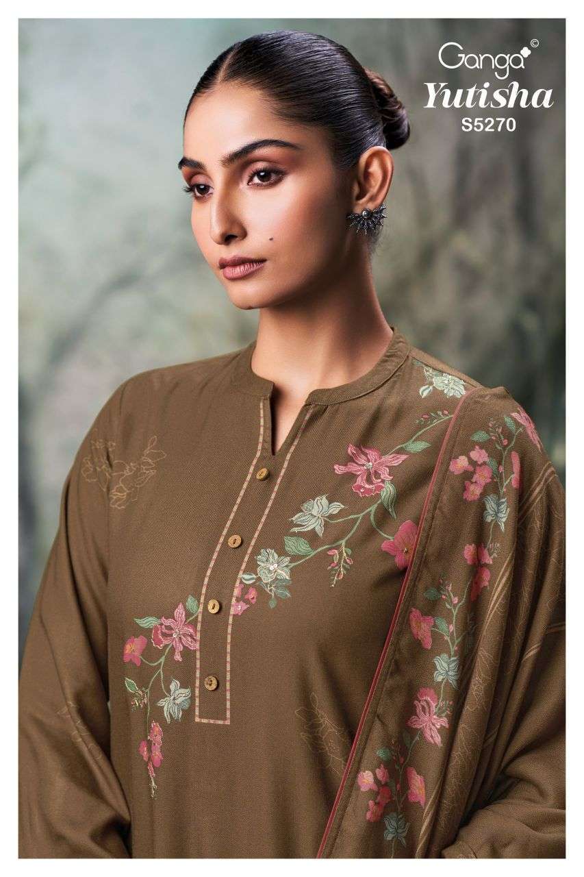 Ganga Yutisha 5270 Wool Pashmina Wholesale Salwar Kameez Catalogue