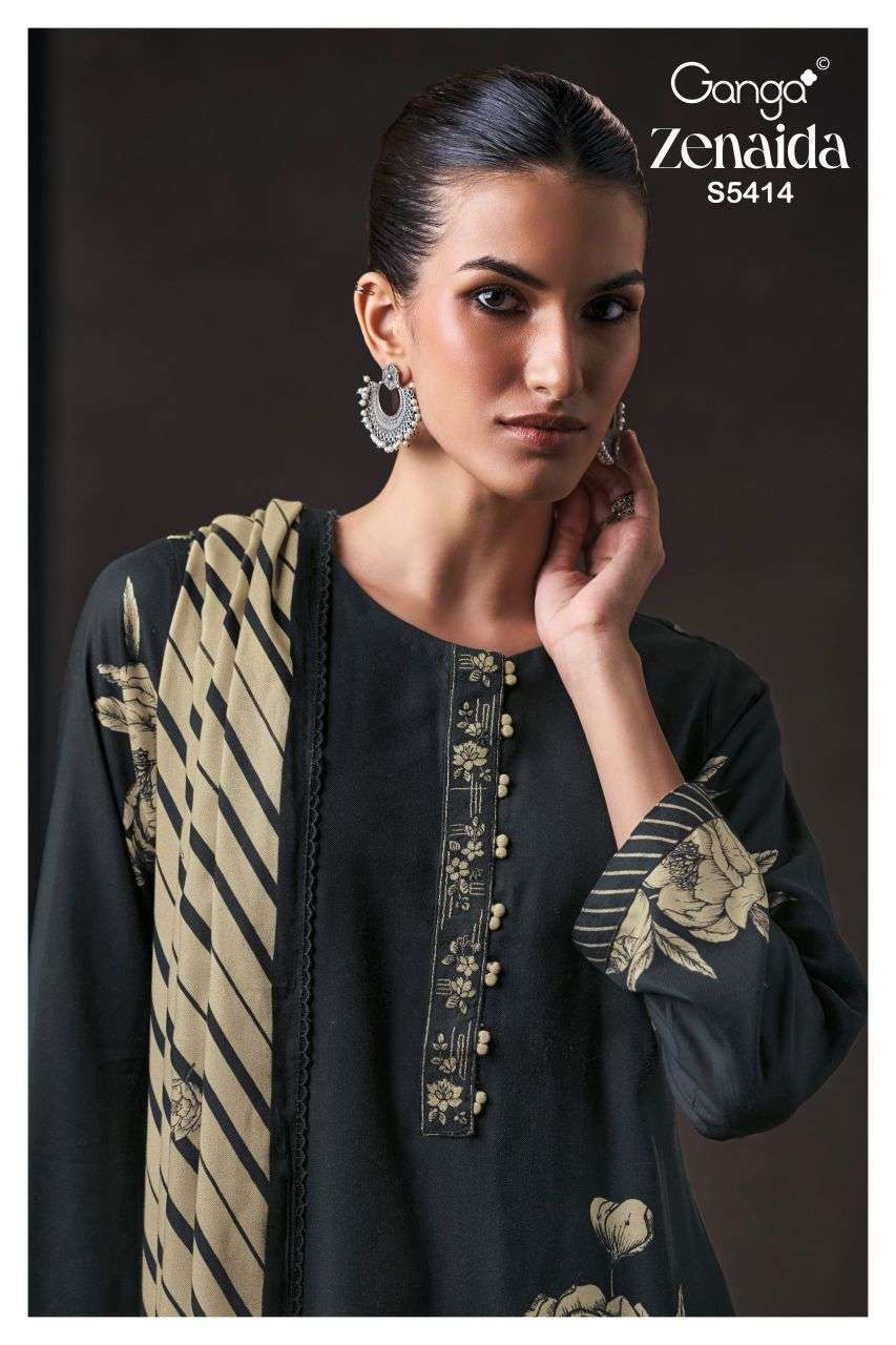 Ganga Zenaida 5414 Wool Pashmina Embroidered Salwar Kameez