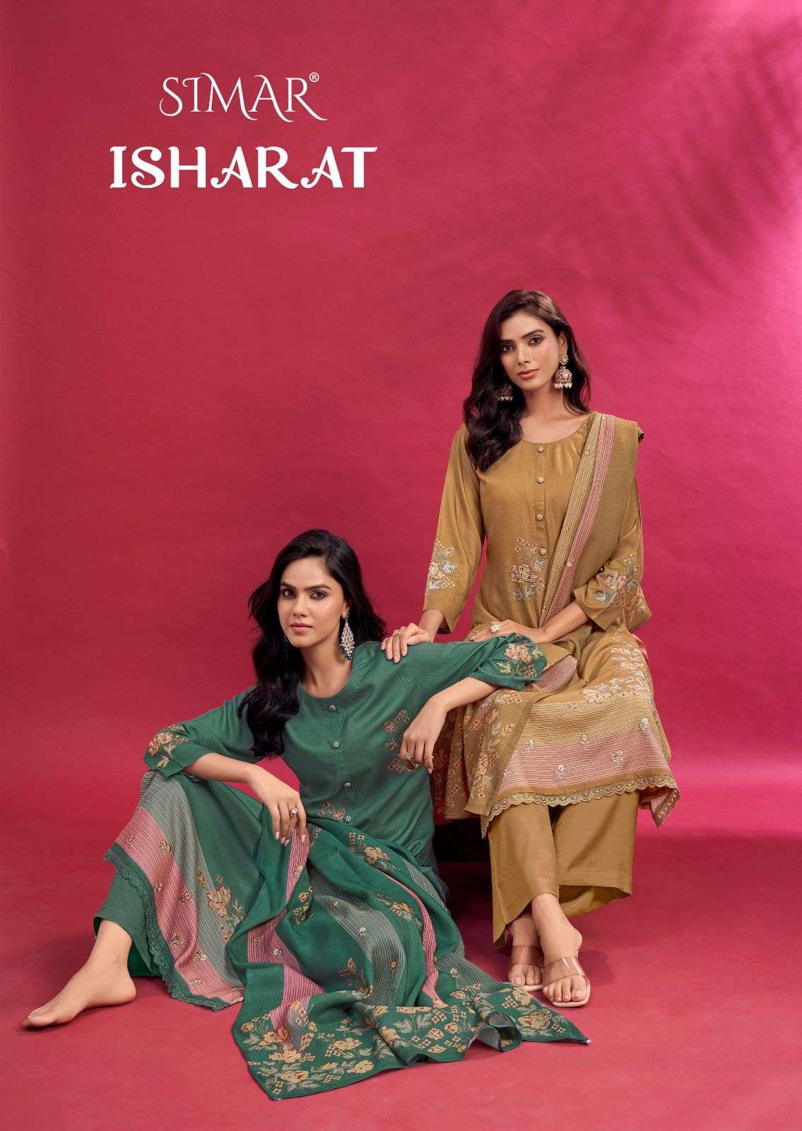 Glossy Simar Isharat Premium Pashmina Dress Wholesale Catalogue