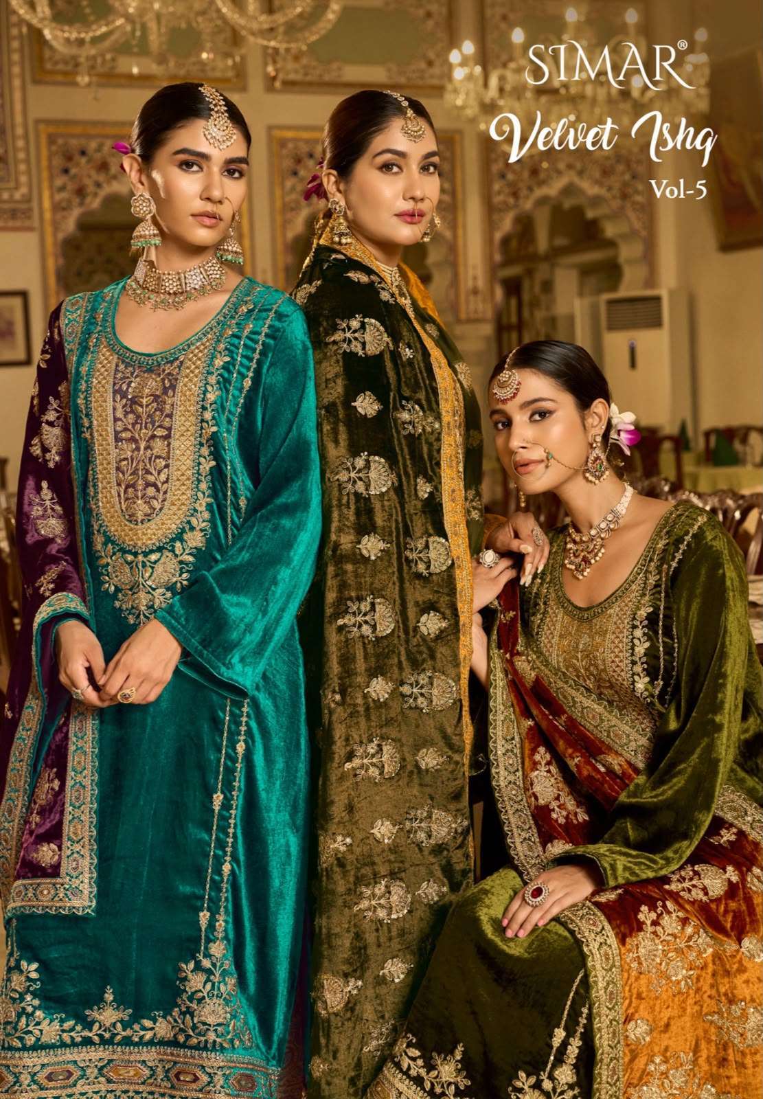 Glossy Simar Velvet Ishq Vol 5 Wedding Wear Velvet Designer Suit Exporters