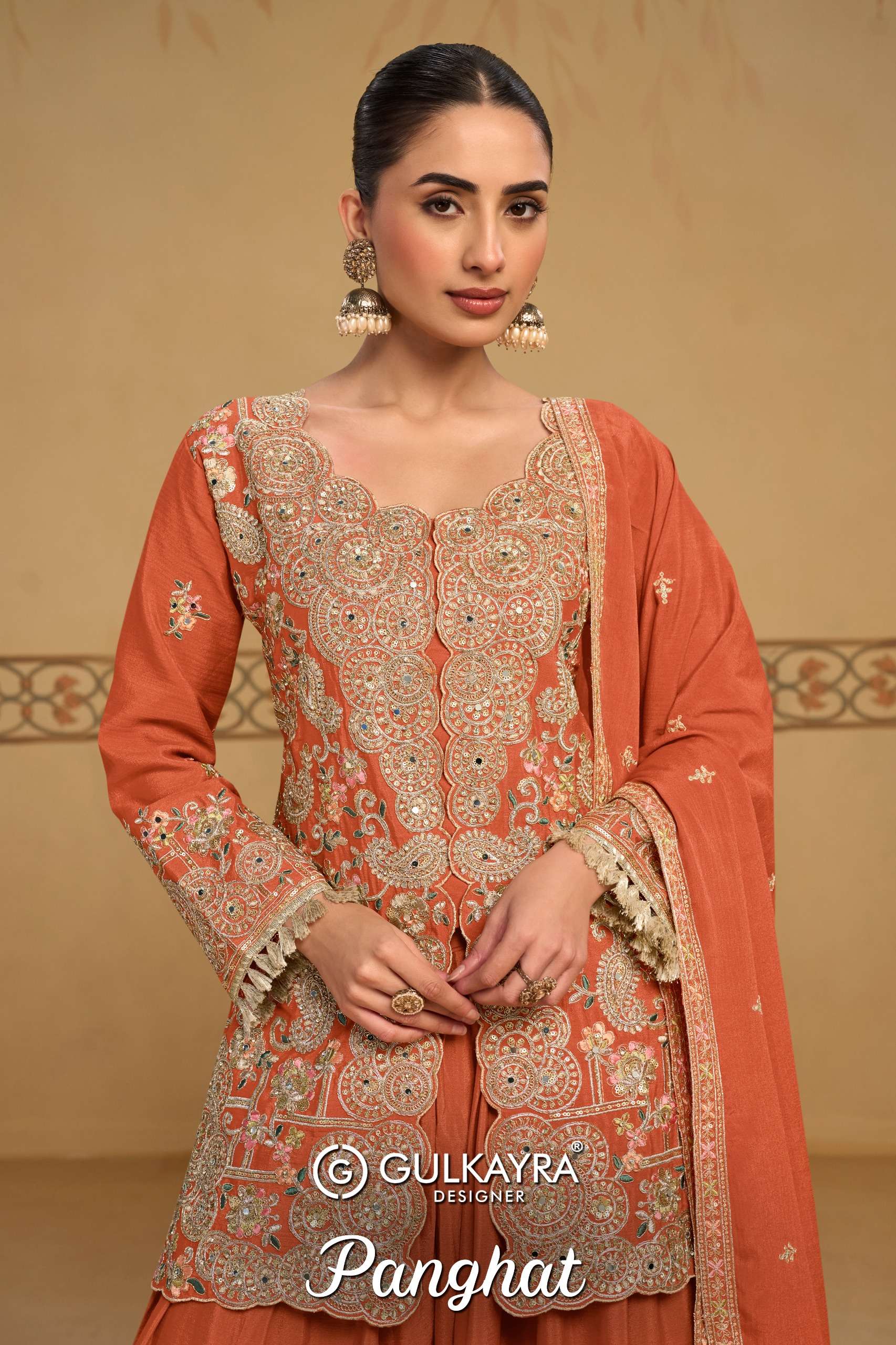 Gulkayra Designer Panghat Real Chinon Designer Readymade Collection Wholesale Catalogue