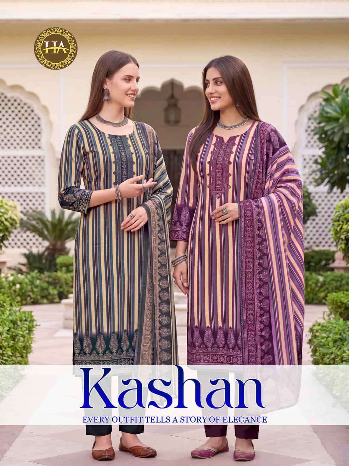 Harshit Kashan Pure Pashmina Winter Suit Catalog Exporters In surat
