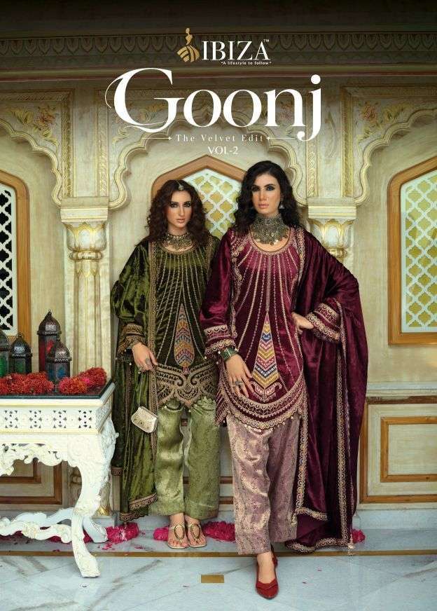 Ibiza lifestyle Goonj vol-2 velvet heavy embroidered salwar kameez supplier Exporters