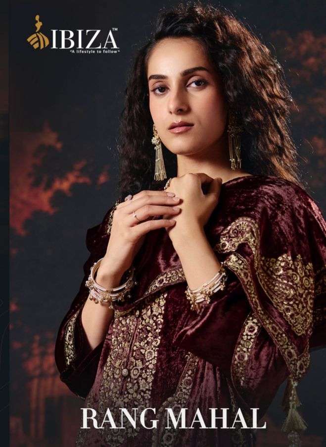 Ibiza lifestyle rang mahal fancy embroidered velvet salwar kameez wholesale price