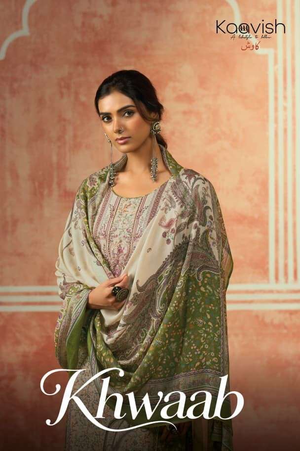 Kaavish Khwaab Viscose Pashmina Printed Winter Wear Suit Wholesale Catalogue