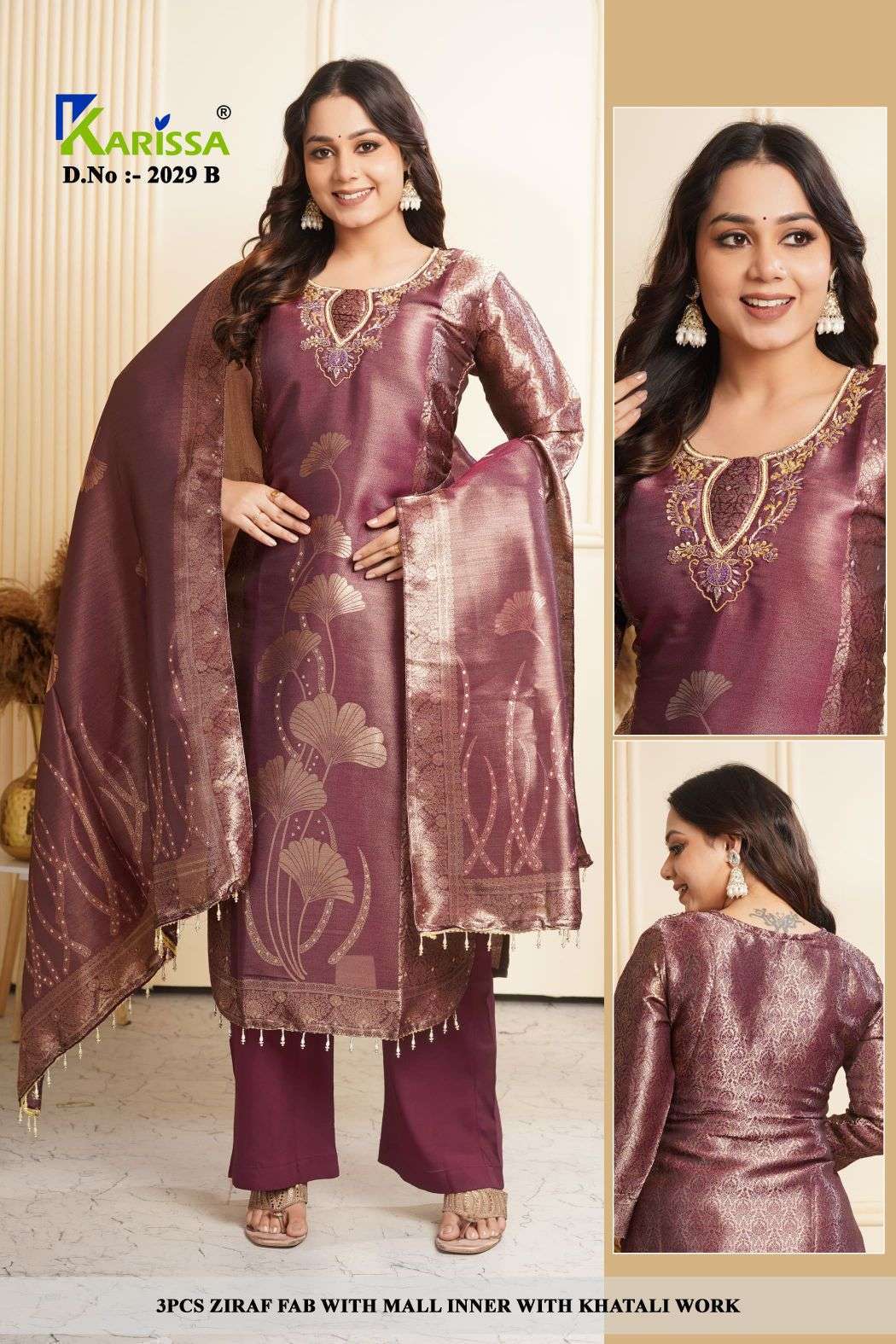 Karissa 2029-2030 Mal Cotton With Fancy Work Readymade Salwar Kameez Catalogue