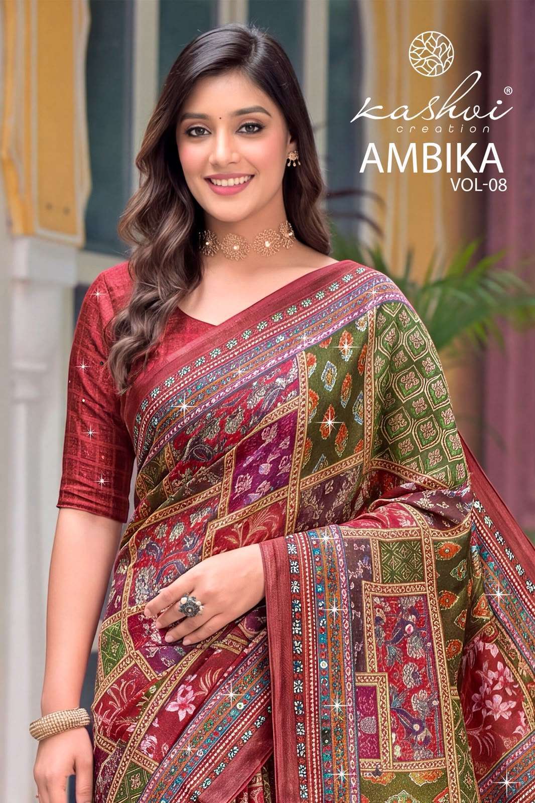 Kashvi Creation Amnika Vol-8 fancy Digital Printed Designer Saree Wholesale Catalogue