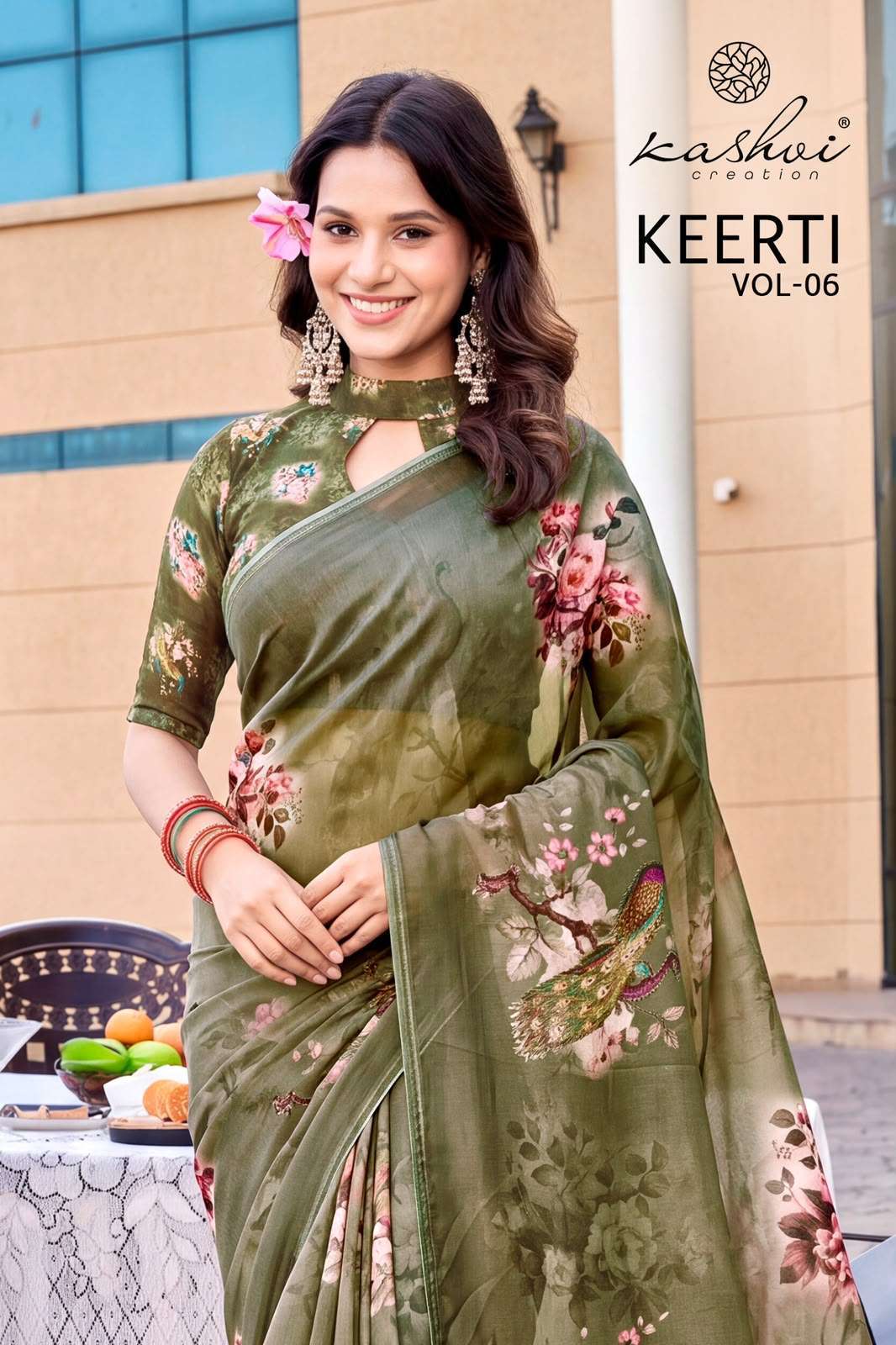 Kashvi Creation Keerti Vol-6 Fancy Digital Printed Designer Saree Wholesale Catalogue