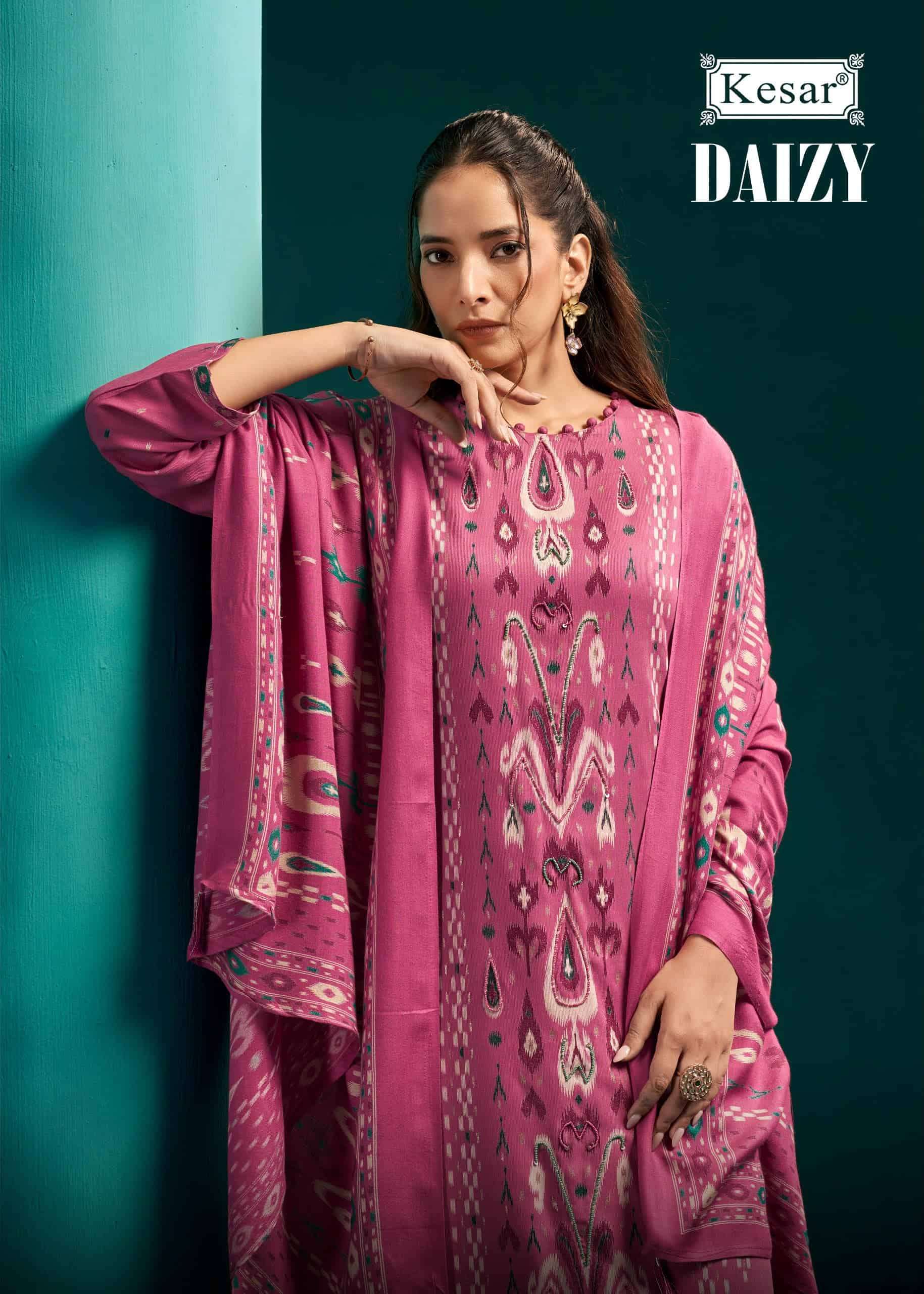 Kesar Daizy 5001 Digitally Printed Pashmina Suit Best rate dealer in surat