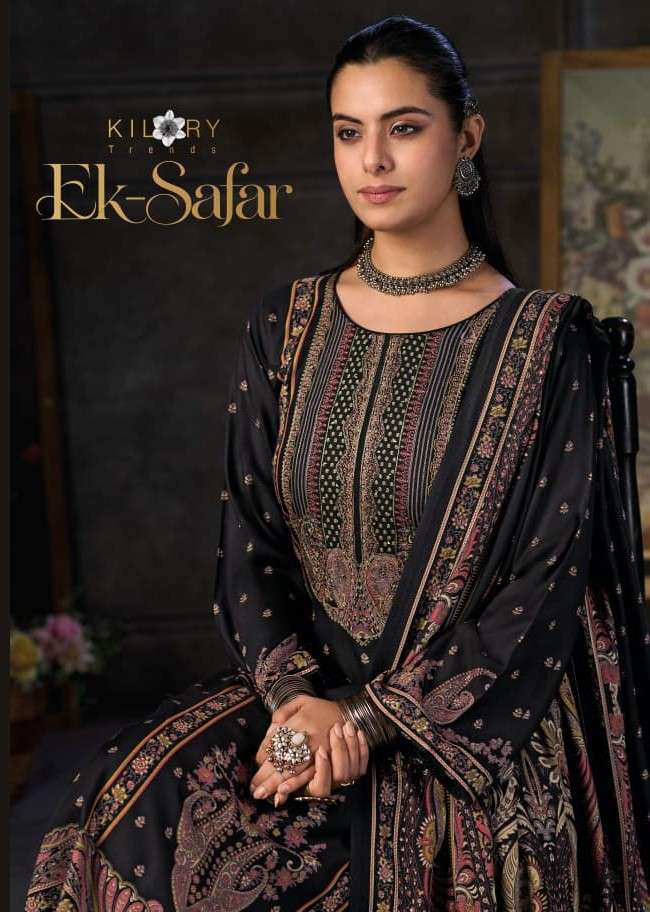 Kilory trends ek-safar viscose pashmina winter wear suit Wholesaler