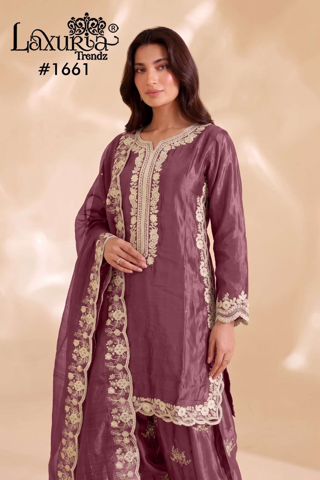 Laxuria trends 1661 silk crepe with heavy work readymade salwar kameez