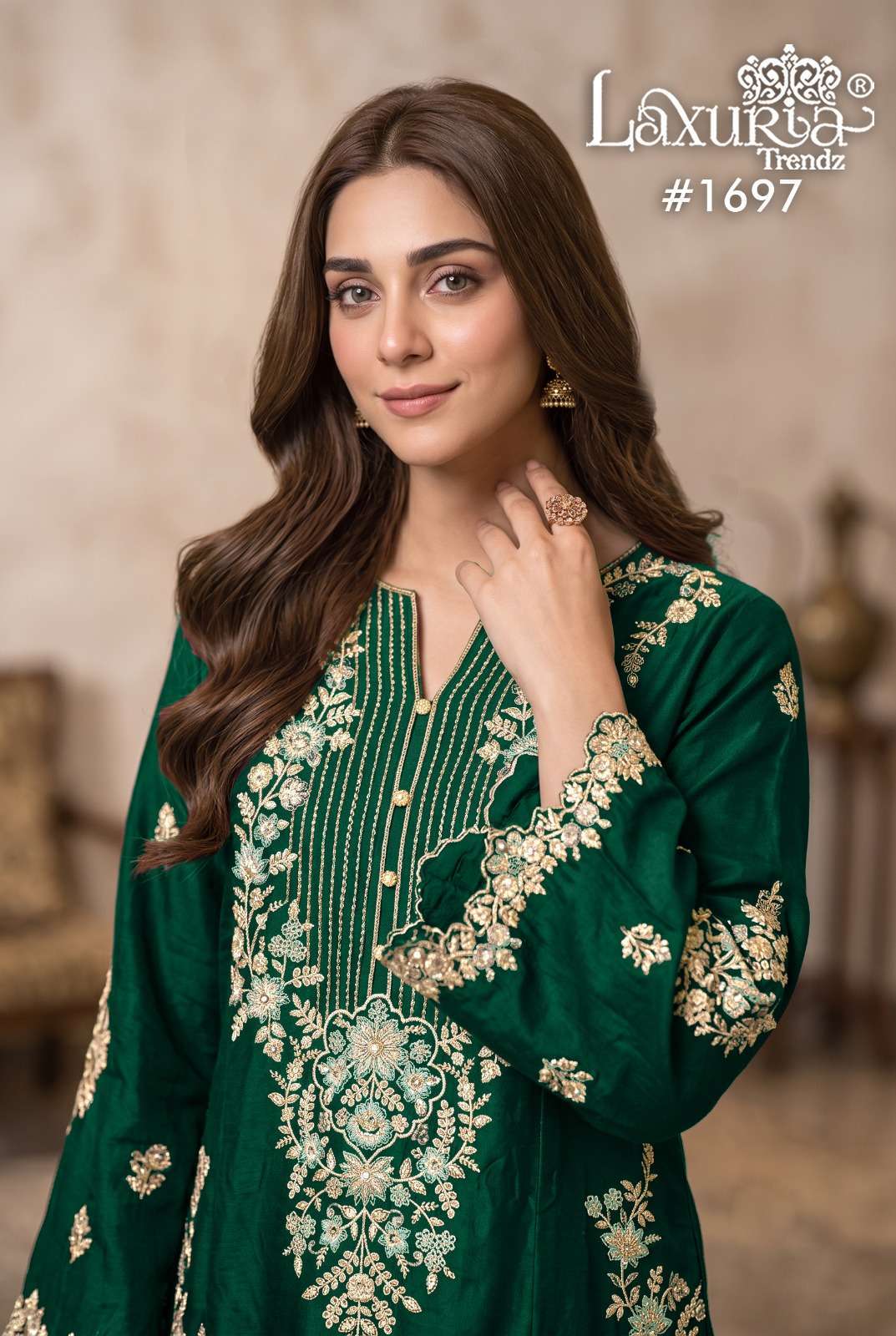 Laxuria Trends 1697 Rayon Satin Designer Readymade Salwar Kameez Wholesale Catalogue