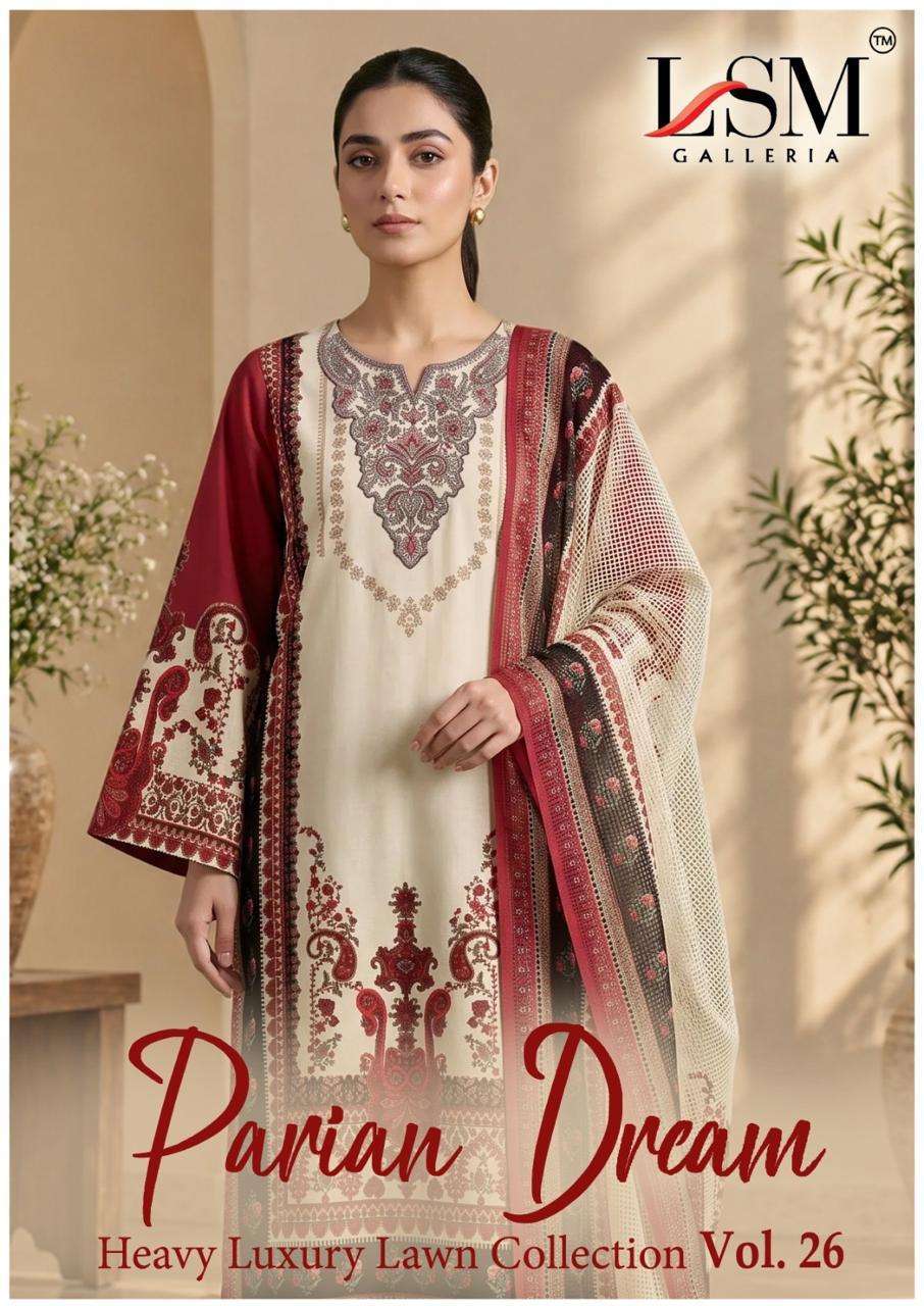 Lsm Parian Dream Vol-26 Heavy Lawn Printed Pakistani Suit
