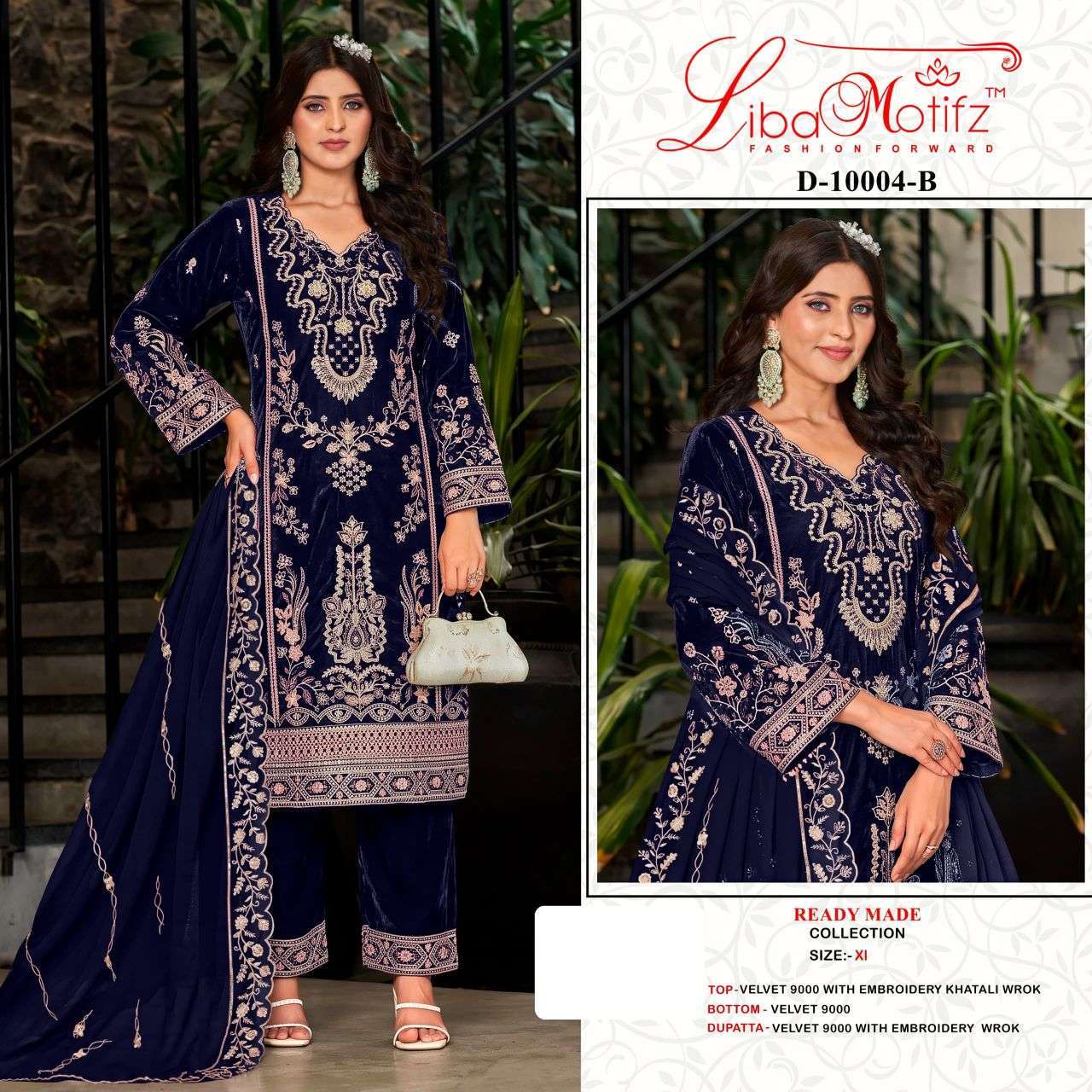 Motifz 10004 velvet with heavy work salwar kameez wholesale price