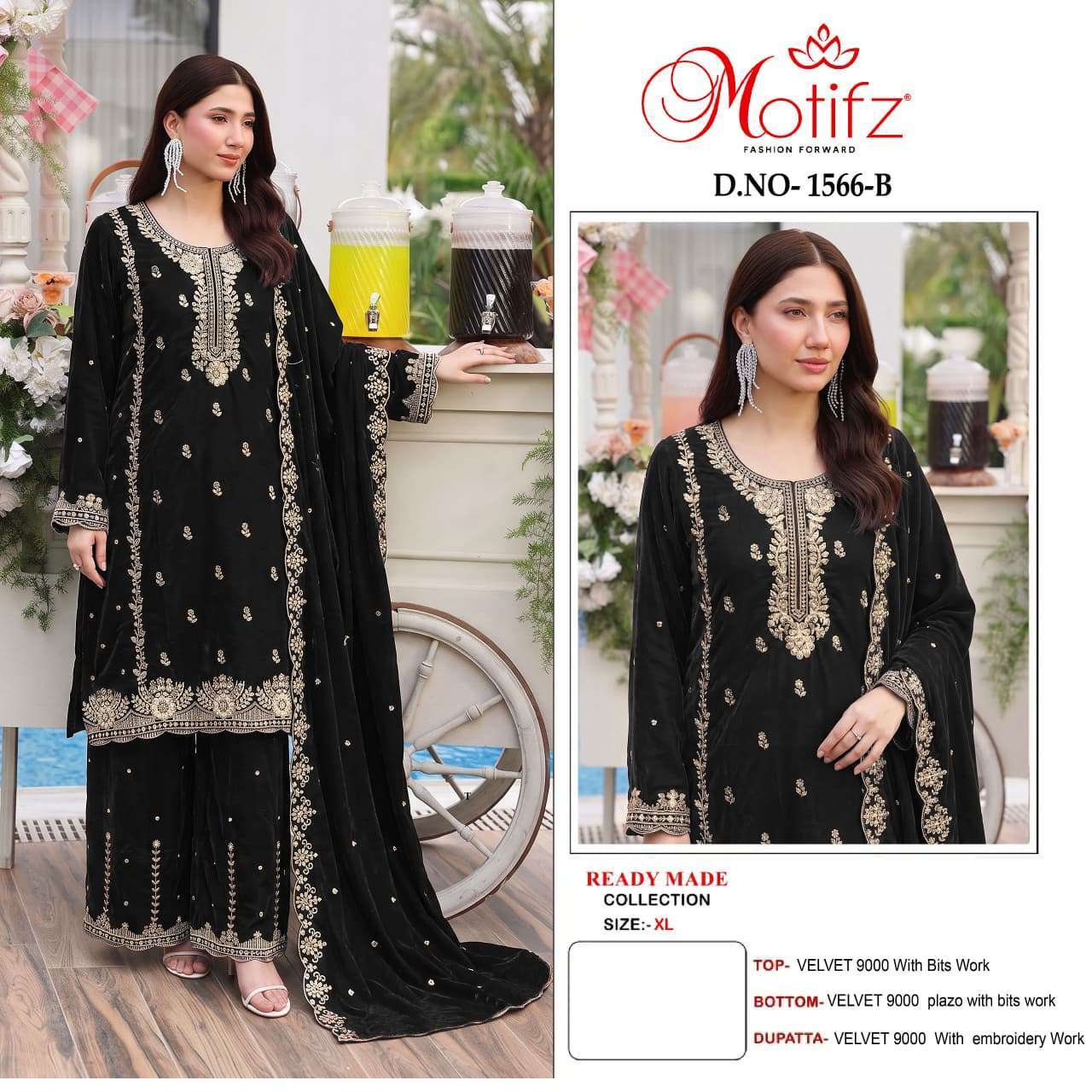 Motifz 1566 Heavy Embroidered Velvet Wholesale Salwar Kameez Catalogue