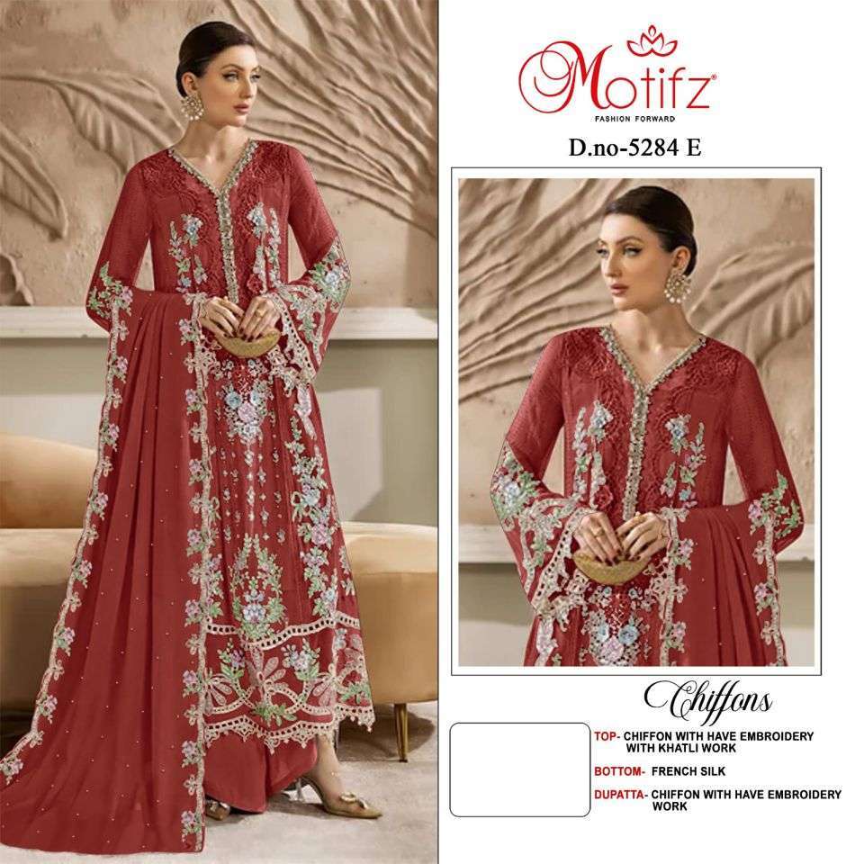 Motifz 5284 Chiffon Heavy Embroidered Salwar Kameez Wholesale