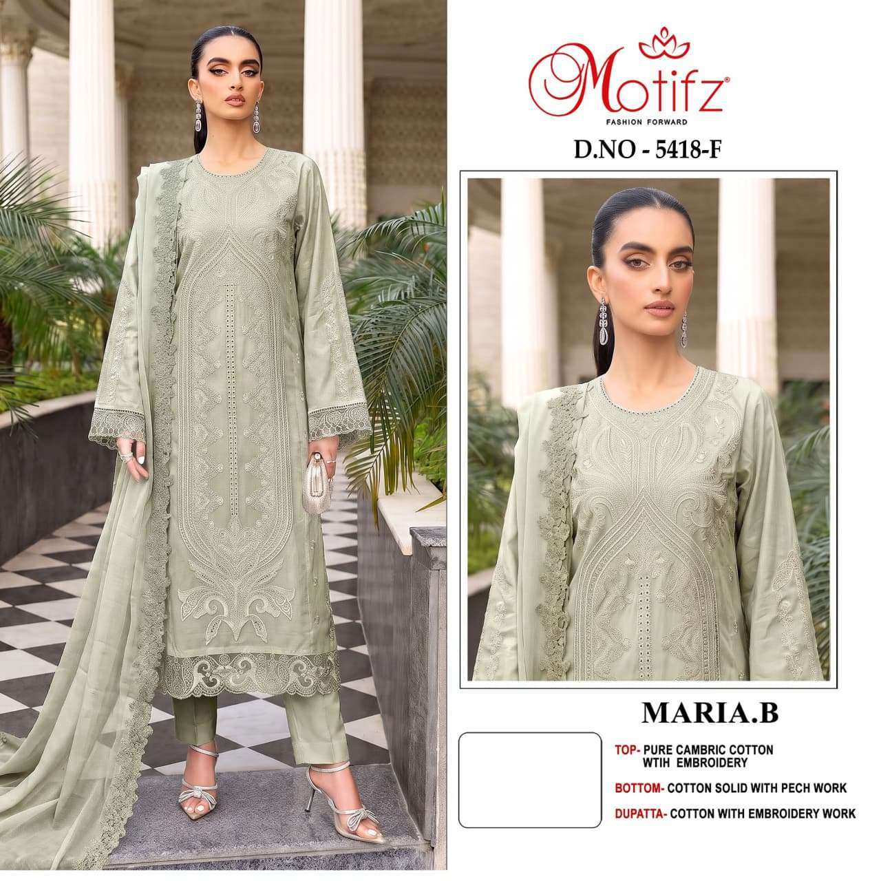 Motifz 5418 color chiffon embroidered salwar kameez wholeslae price Surat