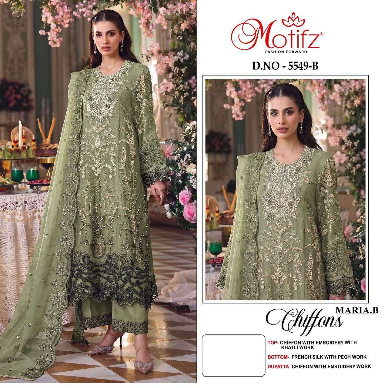 motifz 5549 chiffon heavy embroidered salwar kameez wholesaler in surat