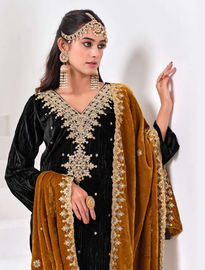 Mumtaz arts naqsh velvet with fancy embroidered salwar kameez wholesale price