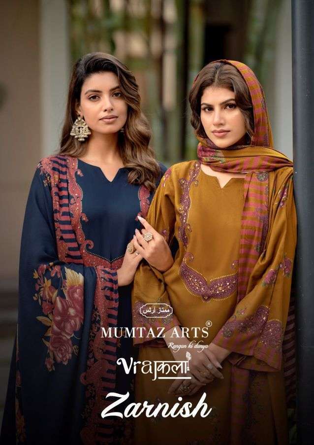 Mumtaz Zarnish Viscose Pashmina Designer Embroidered Salwar Kameez Wholesale Catalogue