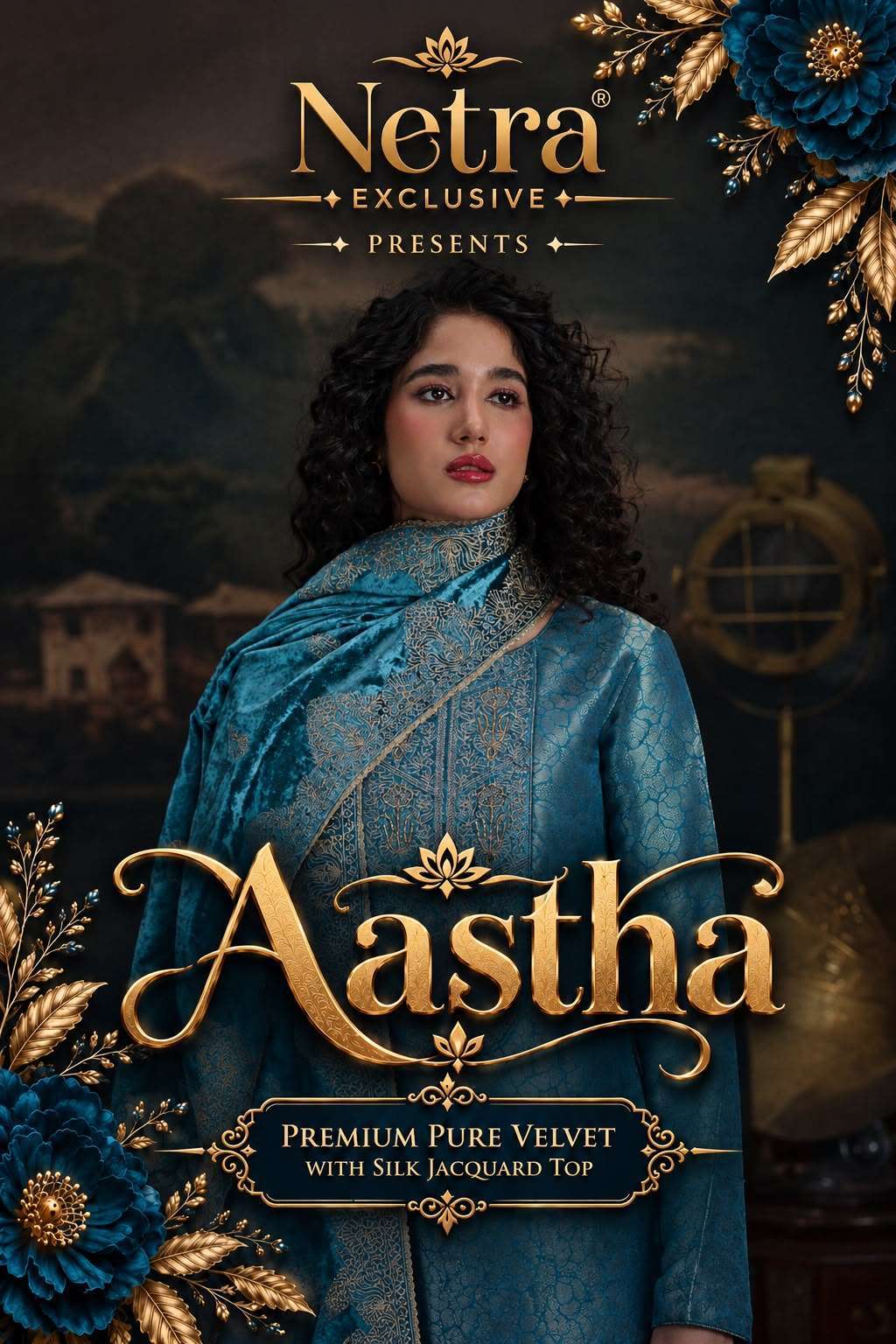 Netra aastha silk jacquard embroidered salwar kameez wholesale prce