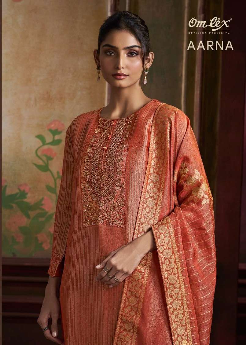Omtex Aarna silk jacquard heavy embroidered fancy salwar kameez wholesale price Collection