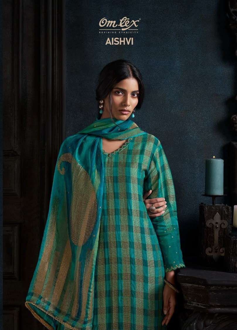 Omtex Aishvi silk jacquard embroidered salwar kameez wholesale price Exporters