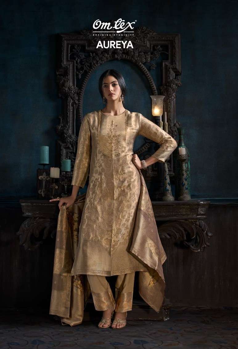 Omtex Aureya silk jacquard embroidered salwar kameez wholesale price Collection