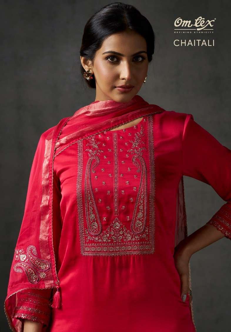 Omtex Chaitali Satin Embroidered Salwar Kameez Wholesale Price Exporters